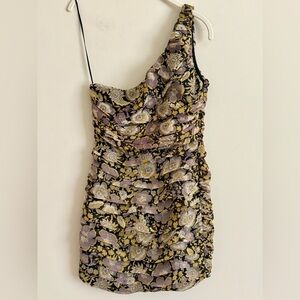 Zara One Shoulder Floral Mini Dress – Size S – NWOT